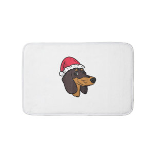 Dachshund Weiner Dog Santa Christmas  Bath Mat