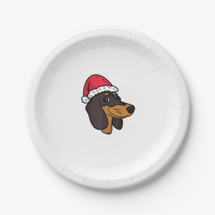 Dachshund Weiner Dog Santa Christmas  Paper Plate