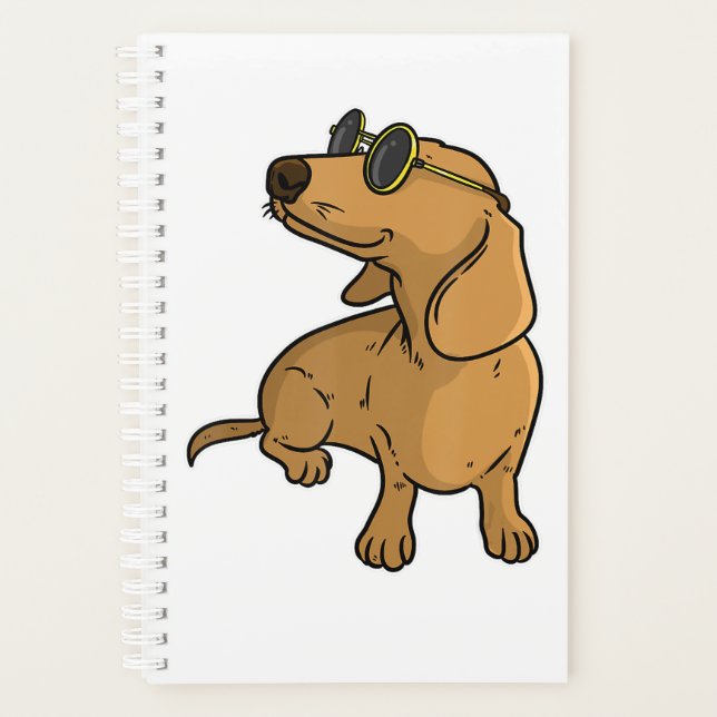 Dachshund Weiner Dog Sun Glasses Planner (Front)