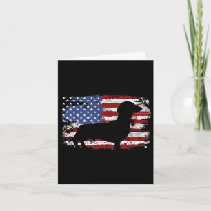 Dachshund Weiner Vintage American Flag  Card