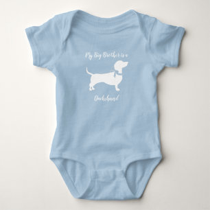 Dachshund Wiener Dog Baby Shower Blue Boy Bodysuit