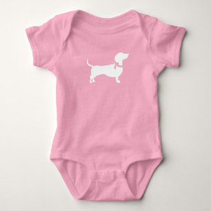 Dachshund Wiener Dog Baby Shower Pink Girl Bodysuit