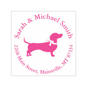 Dachshund Wiener Dog Baby Shower Pink Girl Self-inking Stamp