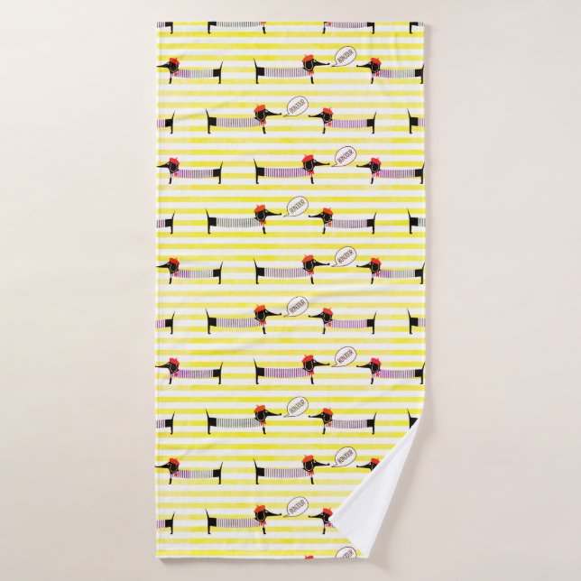 Dachshund Wiener Dog Bonjour Bath Towel (Bath Towel)