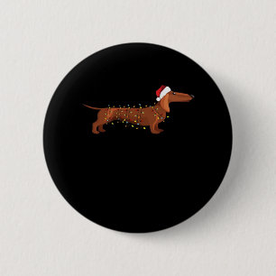 Dachshund Wiener Dog Christmas Light Essential T-S 6 Cm Round Badge