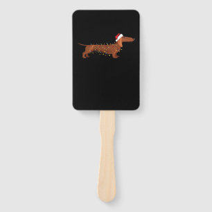 Dachshund Wiener Dog Christmas Light Essential T-S Hand Fan