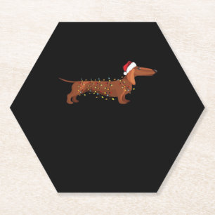Dachshund Wiener Dog Christmas Light Essential T-S Paper Coaster