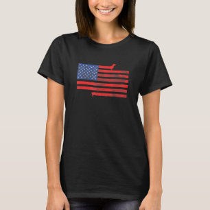 Dachshund Wiener Dog  Daschund American Flag T-Shirt