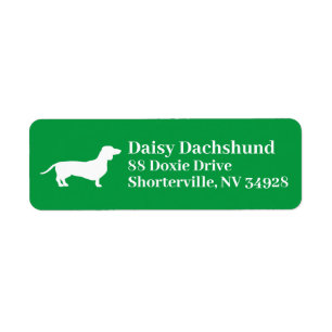 Dachshund Wiener Dog on Green Label