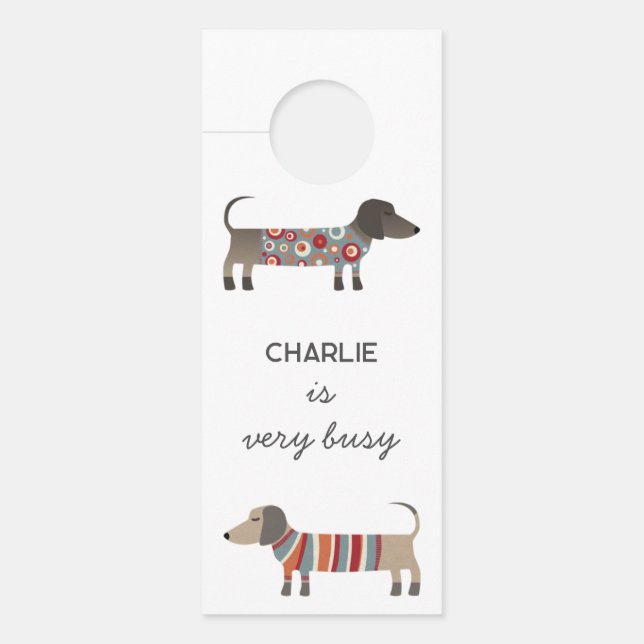 Dachshund Wiener Dog Personalized Door Hanger (Front)