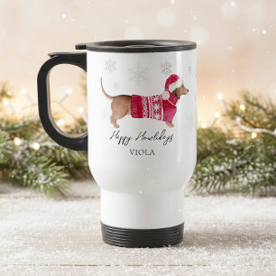 Dachshund Wiener Dog Pet Name Holiday Travel  Mug