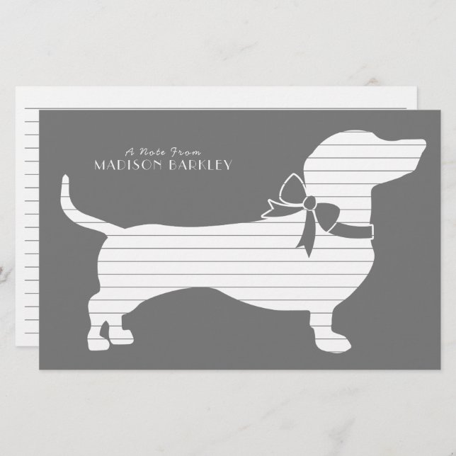 Dachshund Wiener Dog Puppy Stationery (Front/Back)