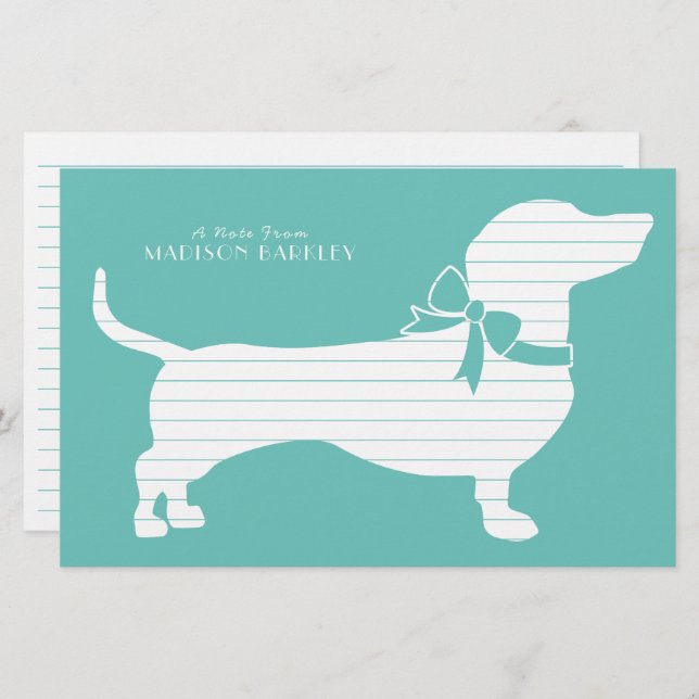 Dachshund Wiener Dog Puppy Stationery (Front/Back)