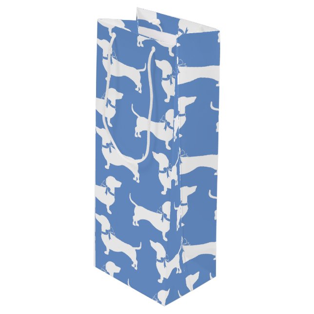 Dachshund Wiener Dog Puppy Wine Gift Bag (Front Angled)