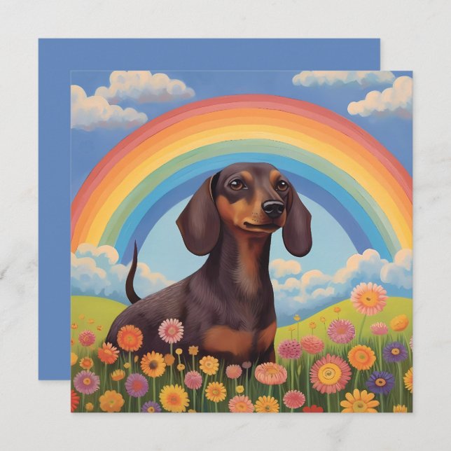 Dachshund Wiener Dog Rainbow Bridge Custom Name (Front/Back)