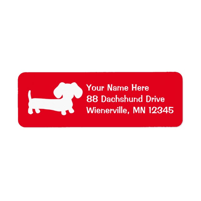 Dachshund Wiener Dog Red Return Address Labels (Front)