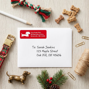 Dachshund Wiener Dog Red Return Address Labels