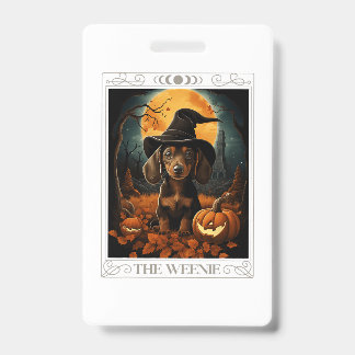 Dachshund Wiener Ghost Funny Halloween Costume Dog ID Badge