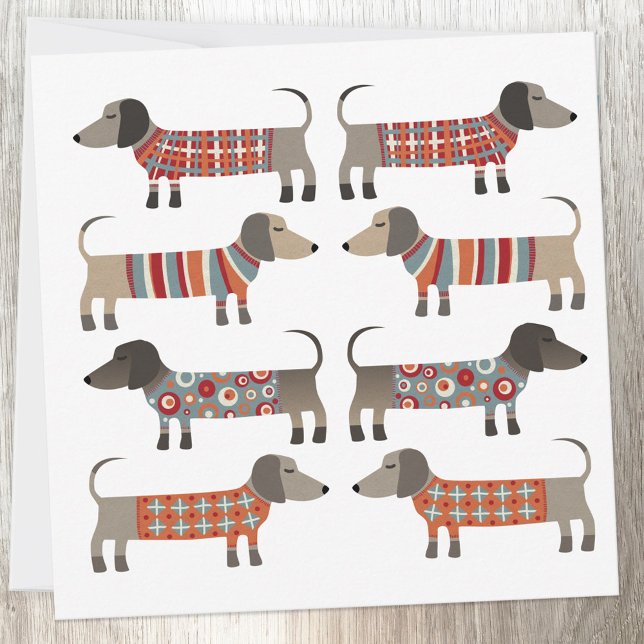 Dachshund Wiener Sausage Dog Card (Dachshund Wiener Sausage Dog fun greetings card)