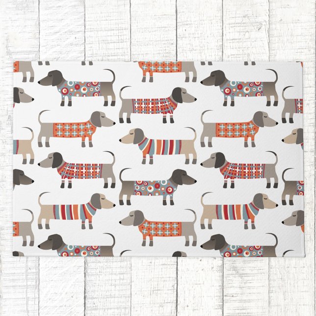 Dachshund Wiener Sausage Dog Doormat (Dachshund Wiener Sausage Dog fun doormat)
