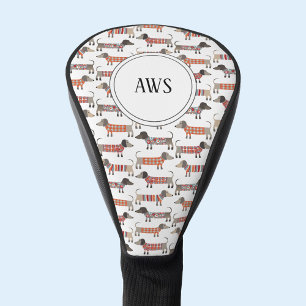 Dachshund Wiener Sausage Dog Monogram Golf Head Cover