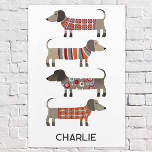 Dachshund Wiener Sausage Dog Personalised Acrylic Print