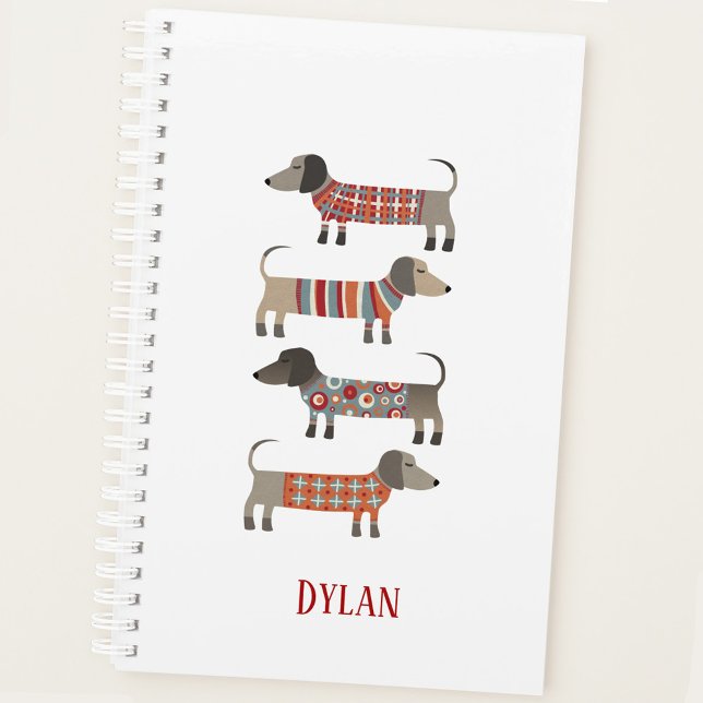 Dachshund Wiener Sausage Dog Personalised Planner (Dachshund Wiener Sausage Dog personalized name planner)
