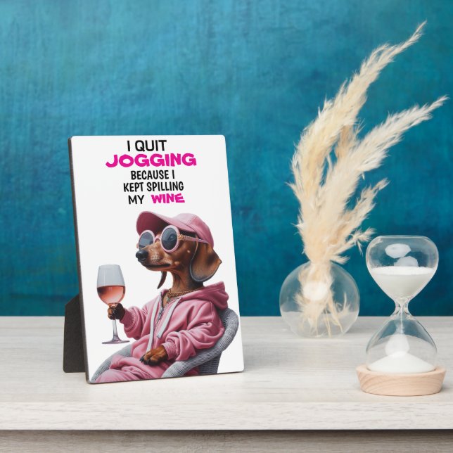 Dachshund Wine Drinker Plaque (Side)