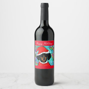 DACHSHUND WINE LABEL