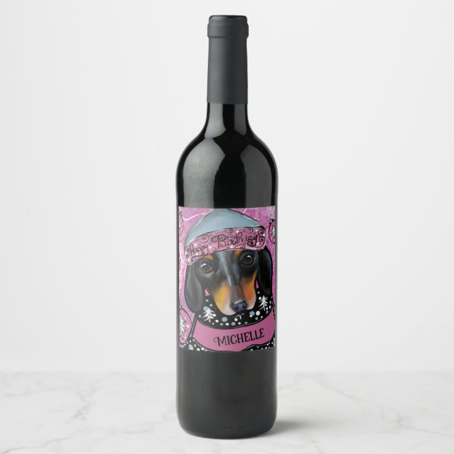 DACHSHUND  WINE LABEL (Front)