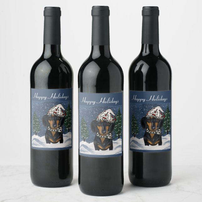 DACHSHUND  WINE LABEL (Bottles)