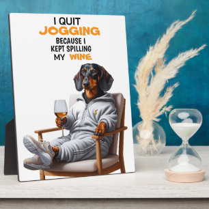 Dachshund Wine Tabletop Plaque with Easel