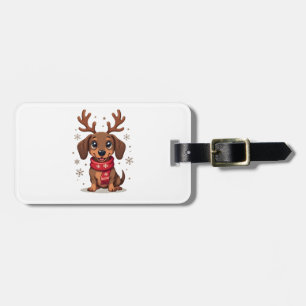 Dachshund Winter Joy Luggage Tag