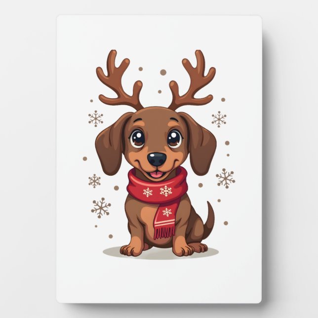 Dachshund Winter Joy Plaque (Front)