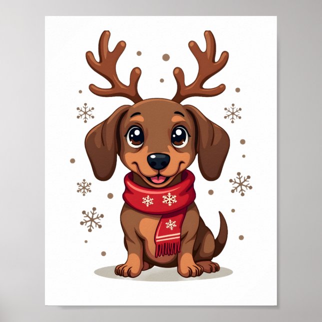 Dachshund Winter Joy Poster (Front)