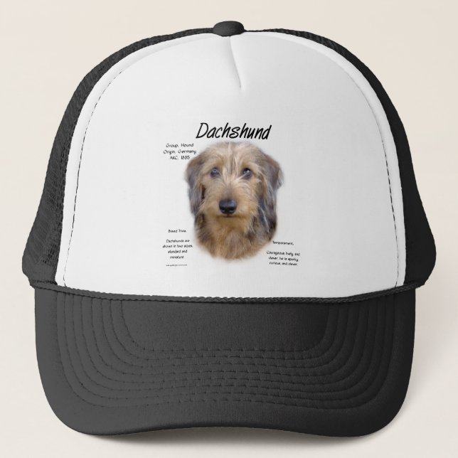 Dachshund (wirehair) History Design Trucker Hat (Front)