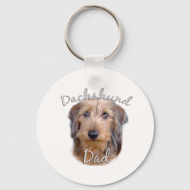 Dachshund (wirehaired) Dad 2 Key Ring (Front)