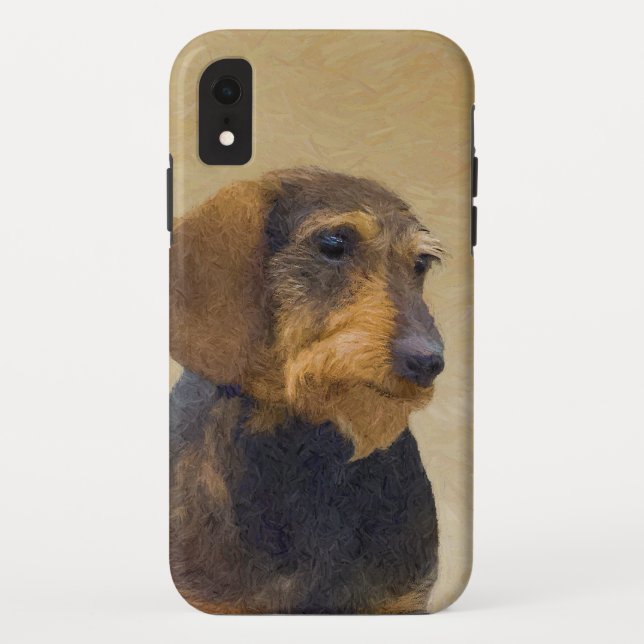 Dachshund (Wirehaired) Painting Original Dog Art Case-Mate iPhone Case (Back)