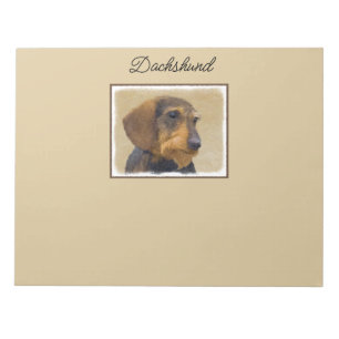 Dachshund (Wirehaired) Painting Original Dog Art Notepad