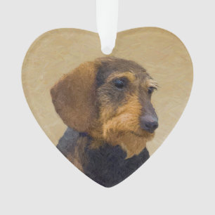 Dachshund (Wirehaired) Painting Original Dog Art Ornament