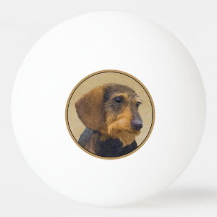 Dachshund (Wirehaired) Painting Original Dog Art Ping Pong Ball