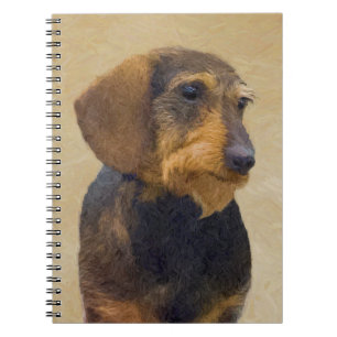 Dachshund (Wirehaired) Painting Original Dog Art Spiral Notebook