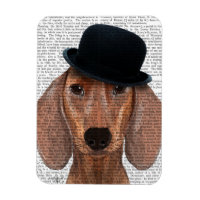 Dachshund with Black Bowler Hat