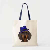 Dachshund With Blue Trilby