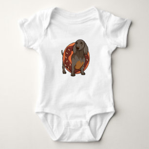 Dachshund with Donut Baby Bodysuit