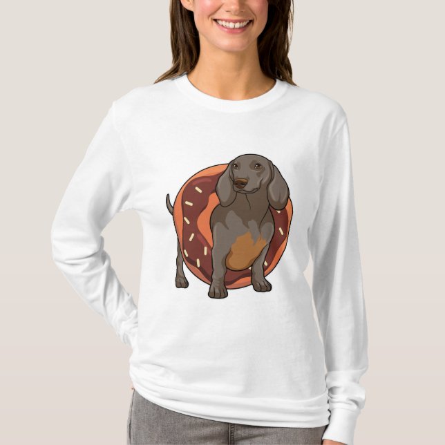 Dachshund with Donut T-Shirt (Front)