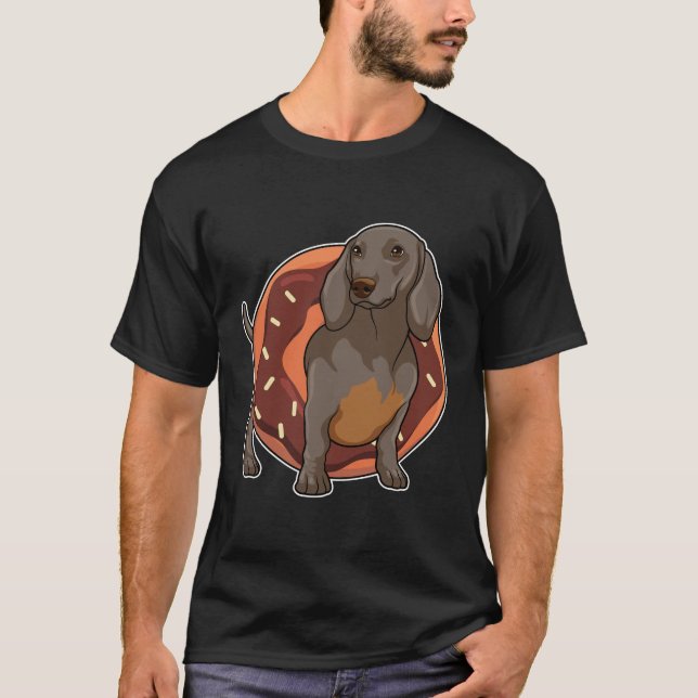 Dachshund with Doughnut T-Shirt (Front)