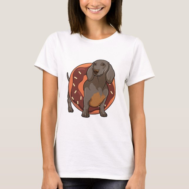 Dachshund with Doughnut T-Shirt (Front)