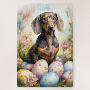 Dachshund with Easter Eggs Jigsaw Puzzle
