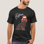 Dachshund With Santa Hat Merry Christmas Dog Xmas T-Shirt<br><div class="desc">Dachshund With Santa Hat Merry Christmas Dog Xmas</div>